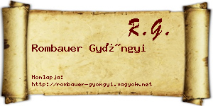 Rombauer Gyöngyi névjegykártya