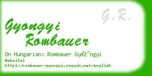 gyongyi rombauer business card